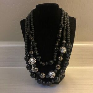 Black and silver bead necklace